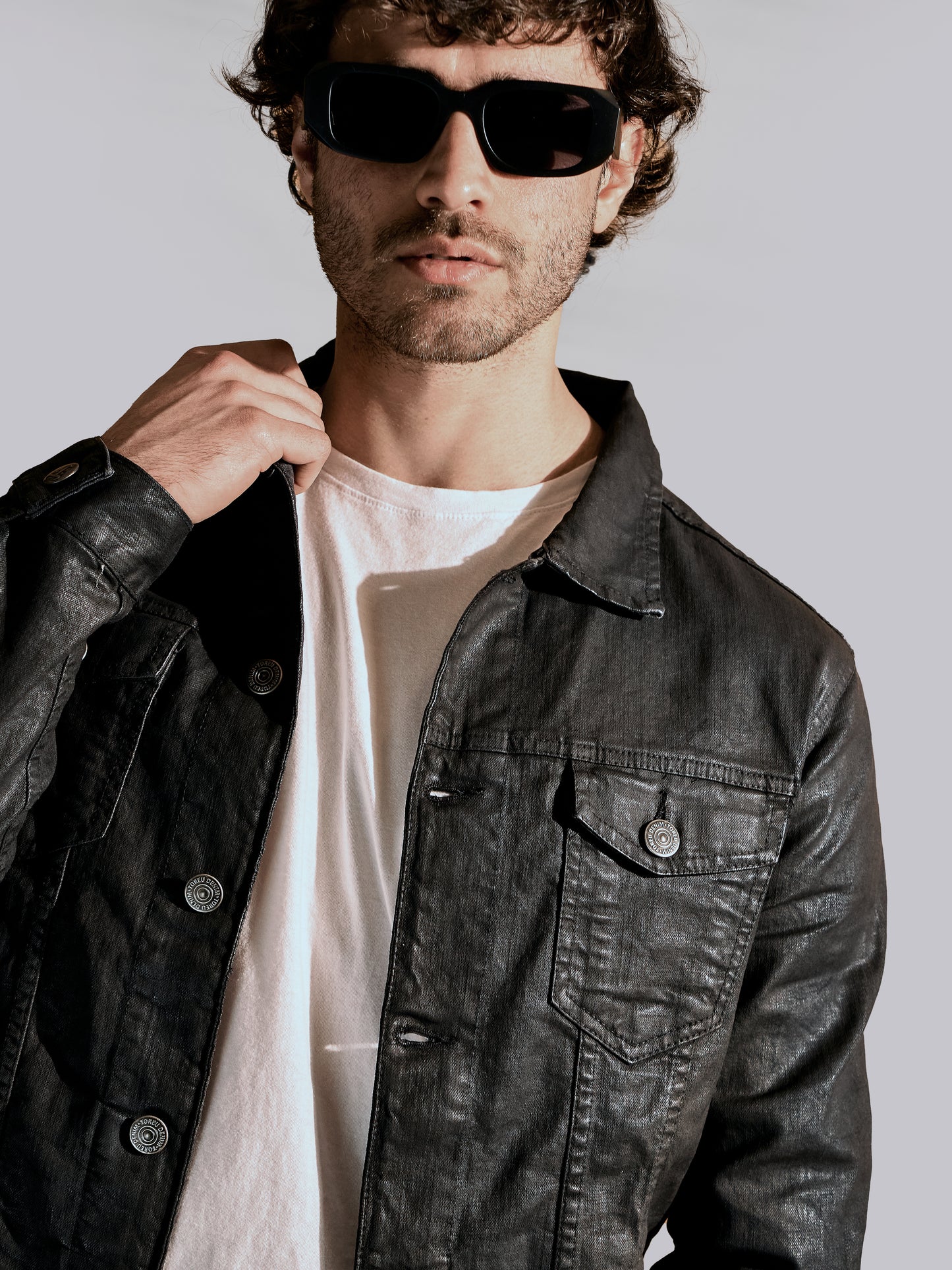Jacket Tyler · Denim simil cuero