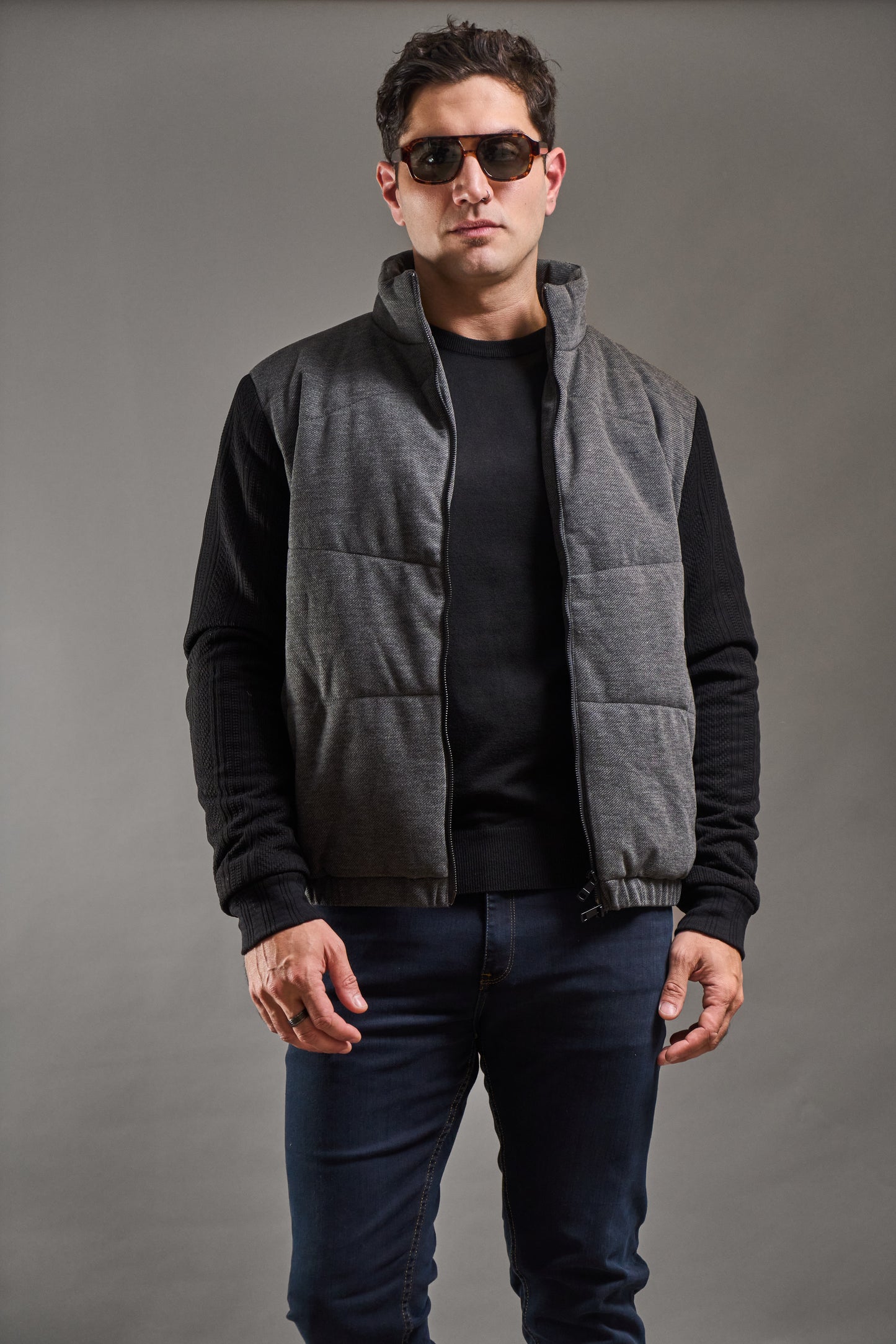 Campera ASPEN Gris/Negro · Slim fit
