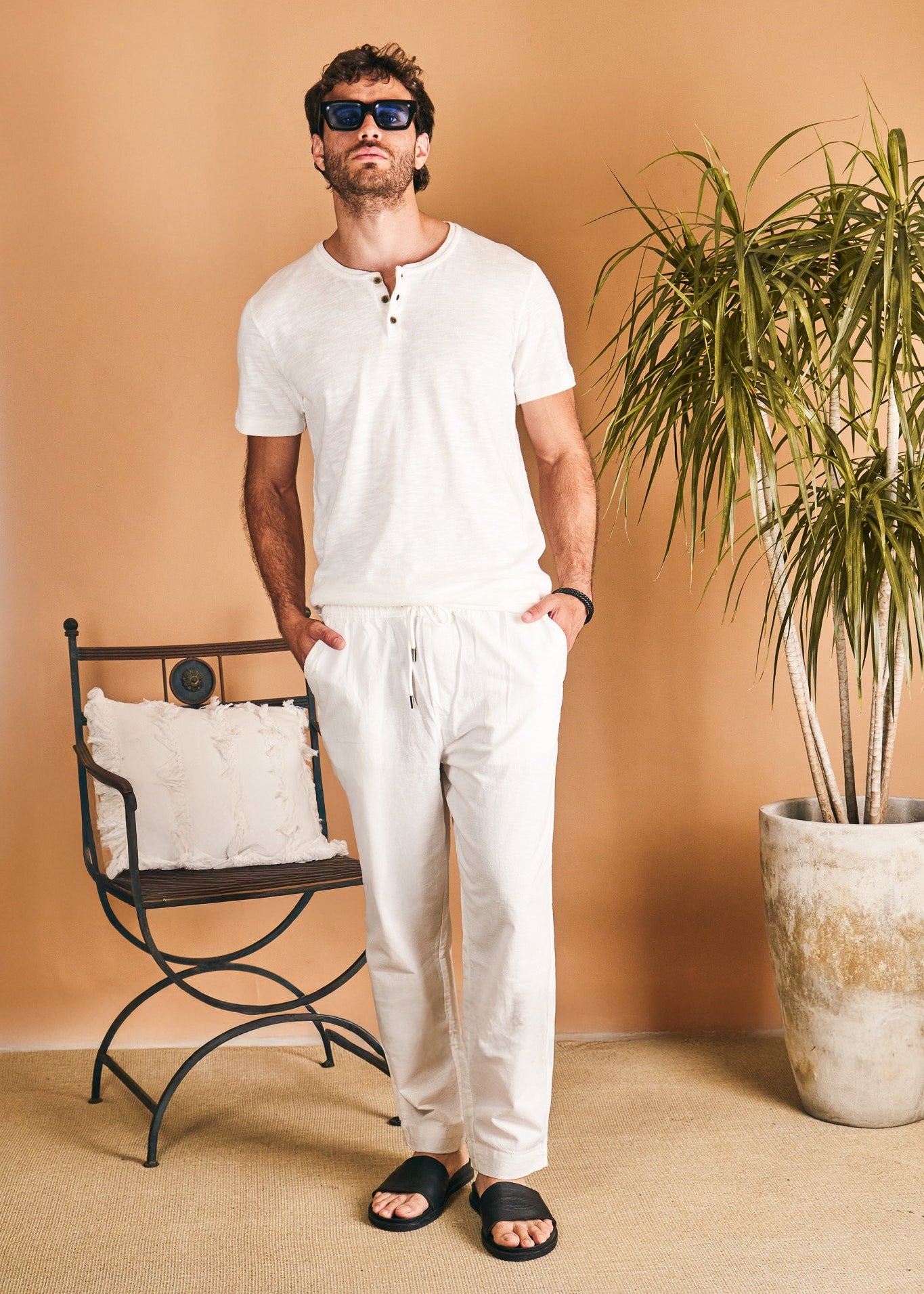 Jogger Natura Blanco · LINO · Relax fit
