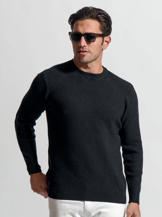 Sweater LYON Negro · Cuello redondo (último S)