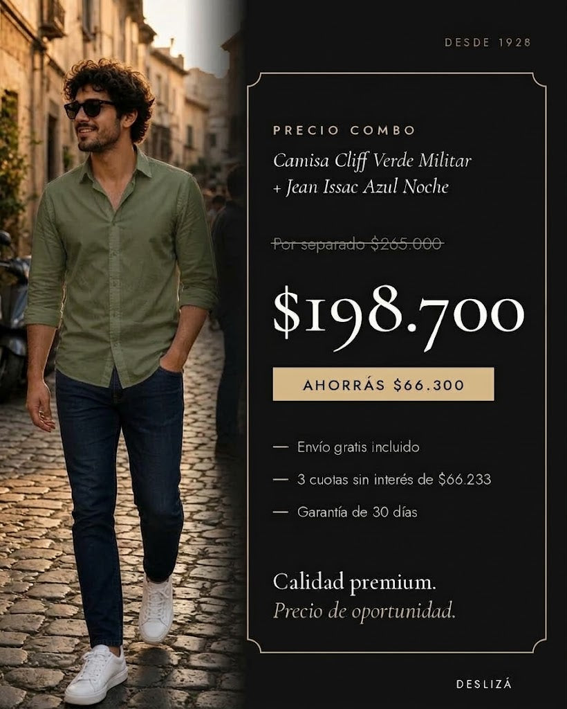 Combo Camisa cliff+Jean Issac