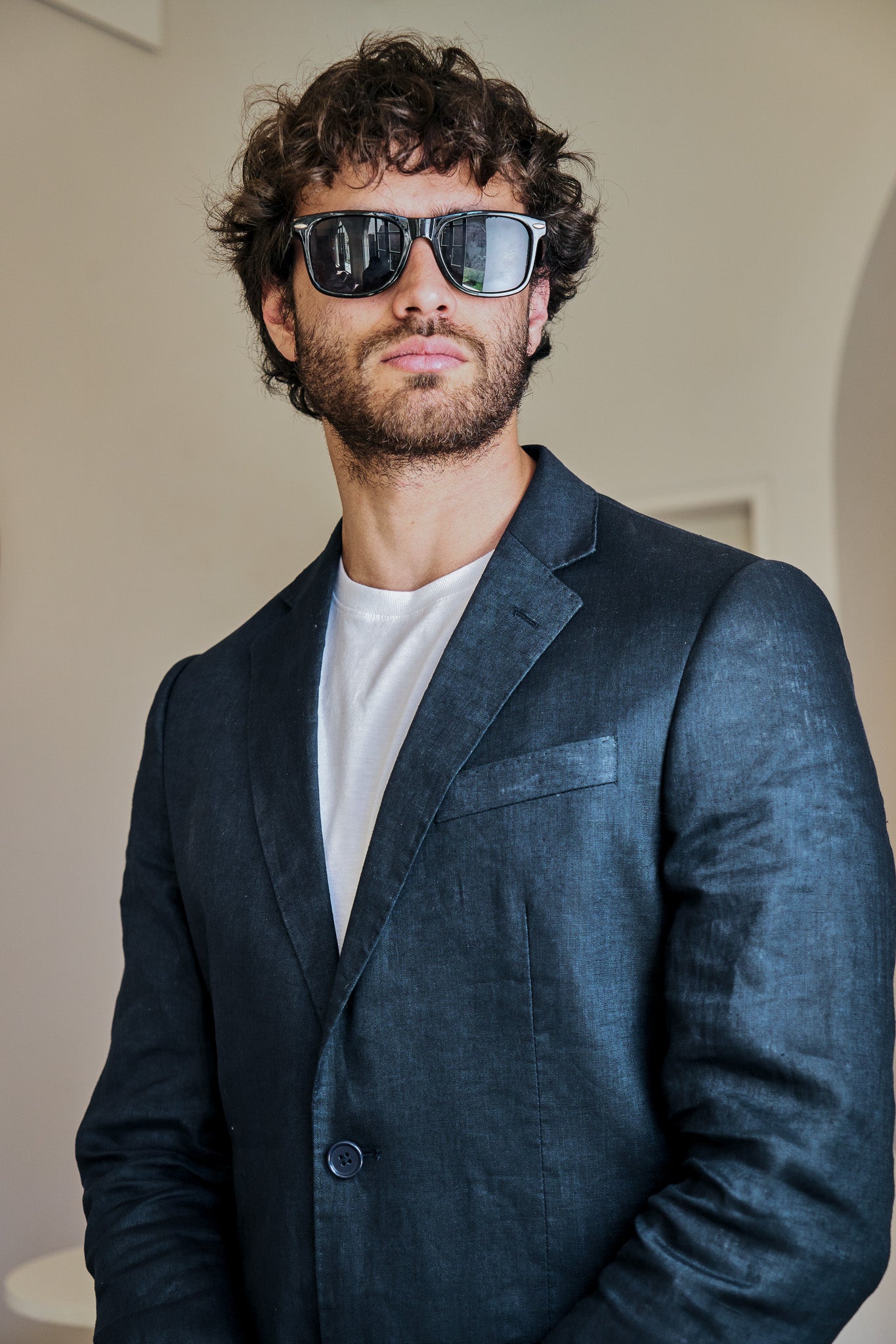 Saco Azul · Lino Slim Fit