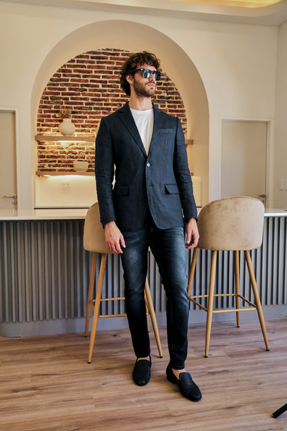 Saco Azul · Lino Slim Fit