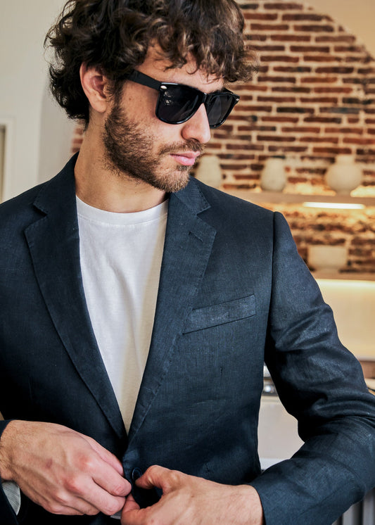 Saco Azul · Lino Slim Fit