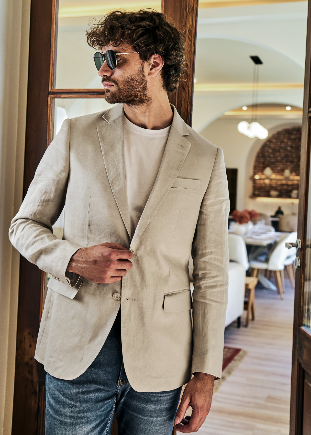 Saco Bari Arena · Lino Slim Fit