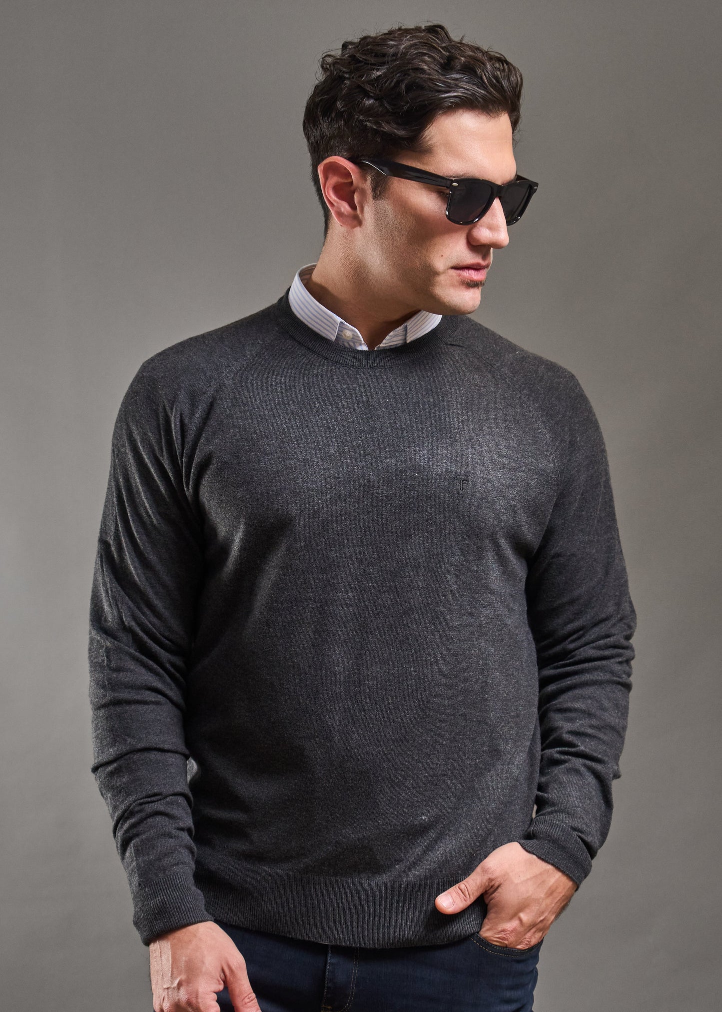 Sweater LECLERC Gris · Slim Fit