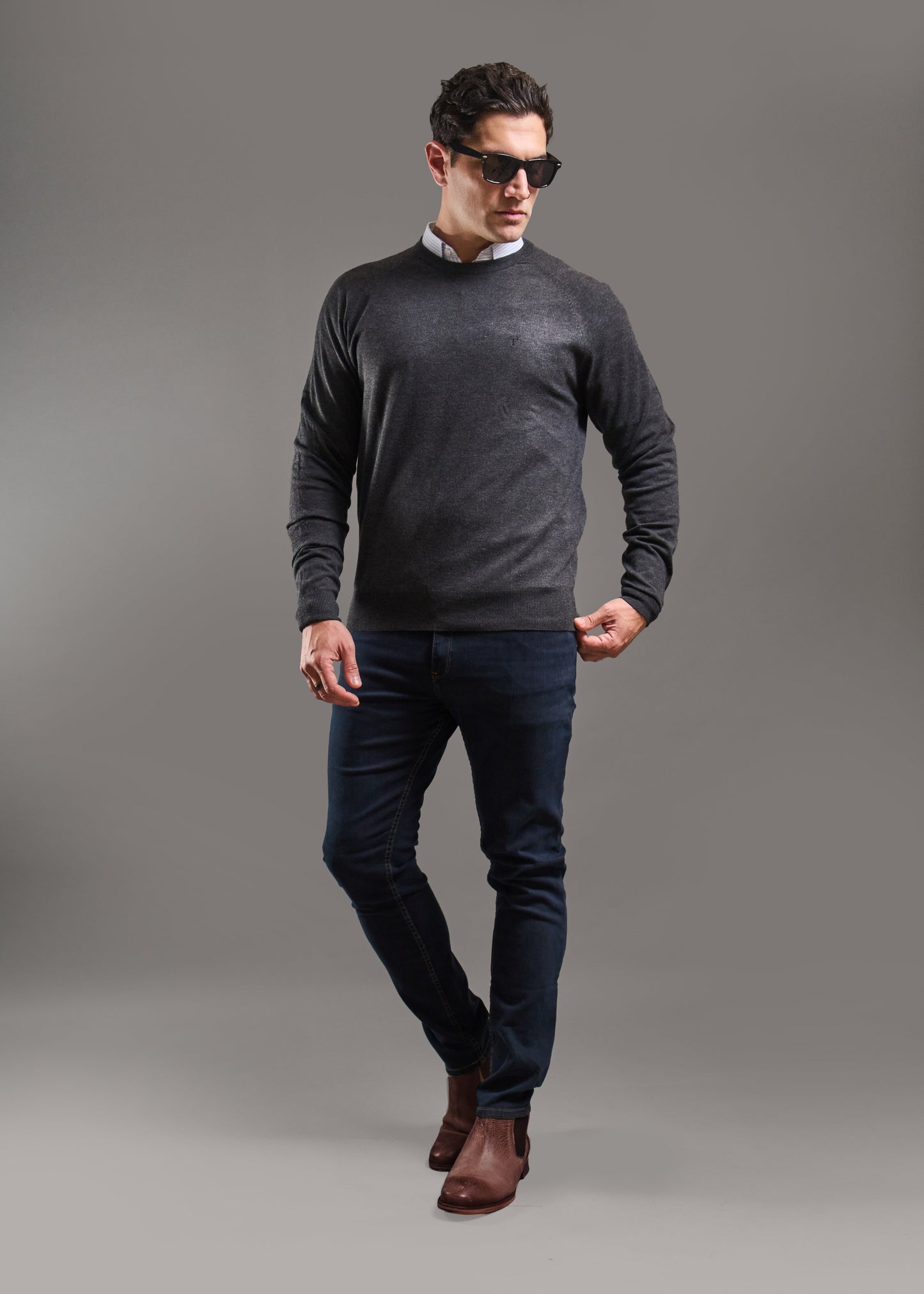 Sweater LECLERC Gris · Slim Fit