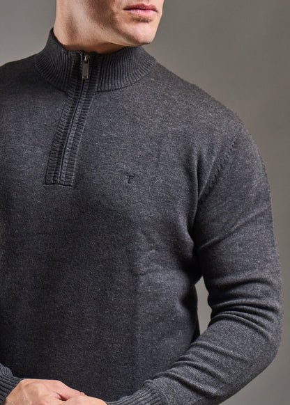 Sweater Hamilton Gris· Cuello medio cierre