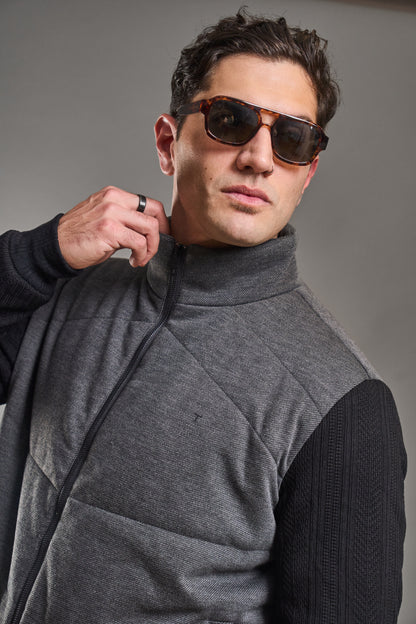 Campera ASPEN Gris/Negro · Slim fit