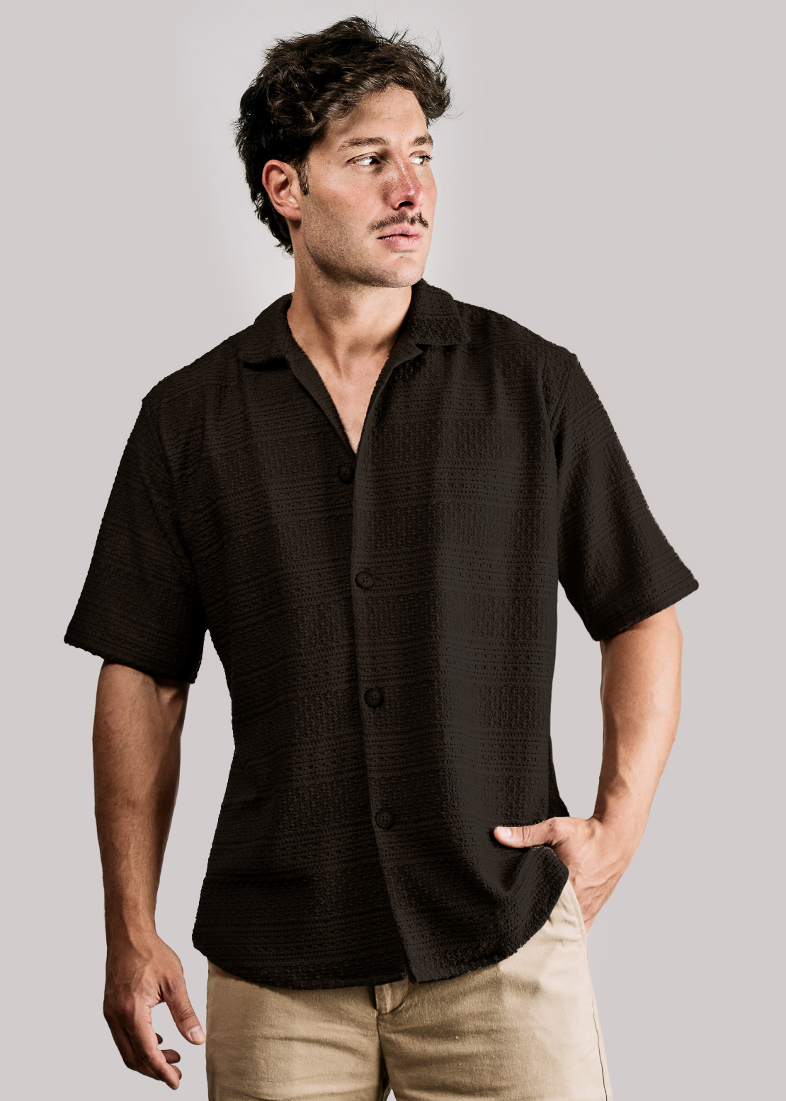Camisa Ibiza Negro · Mangas Cortas