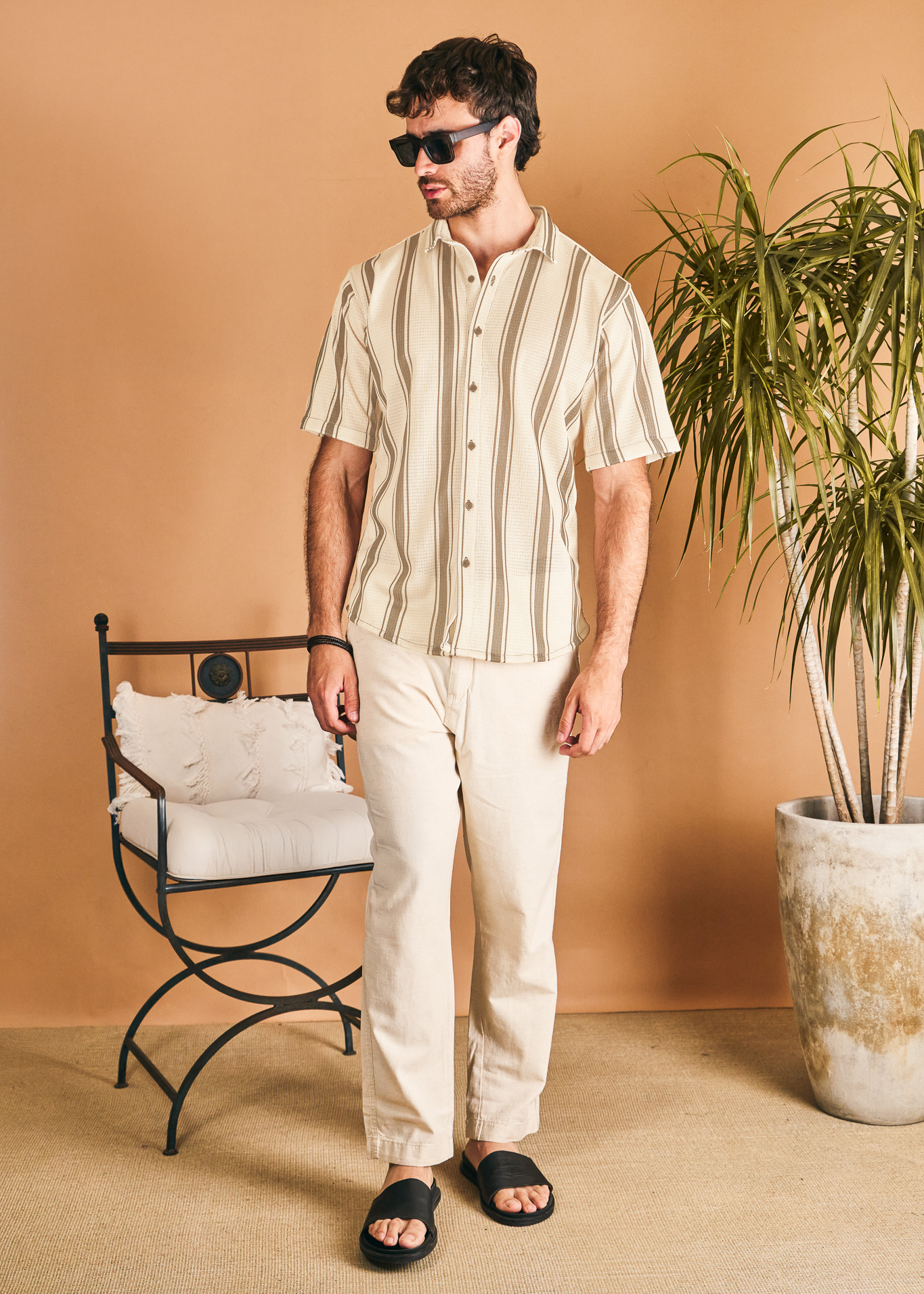 Camisa Mikonos · Mangas Cortas