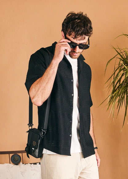 Camisa Ibiza Negro · Mangas Cortas