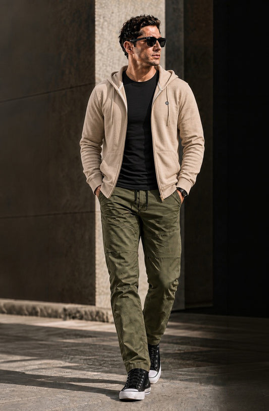 Pantalón Cargo Hell · Militar Slim Fit
