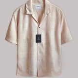 Camisa Ibiza Hueso Manga Corta Slim Fit
