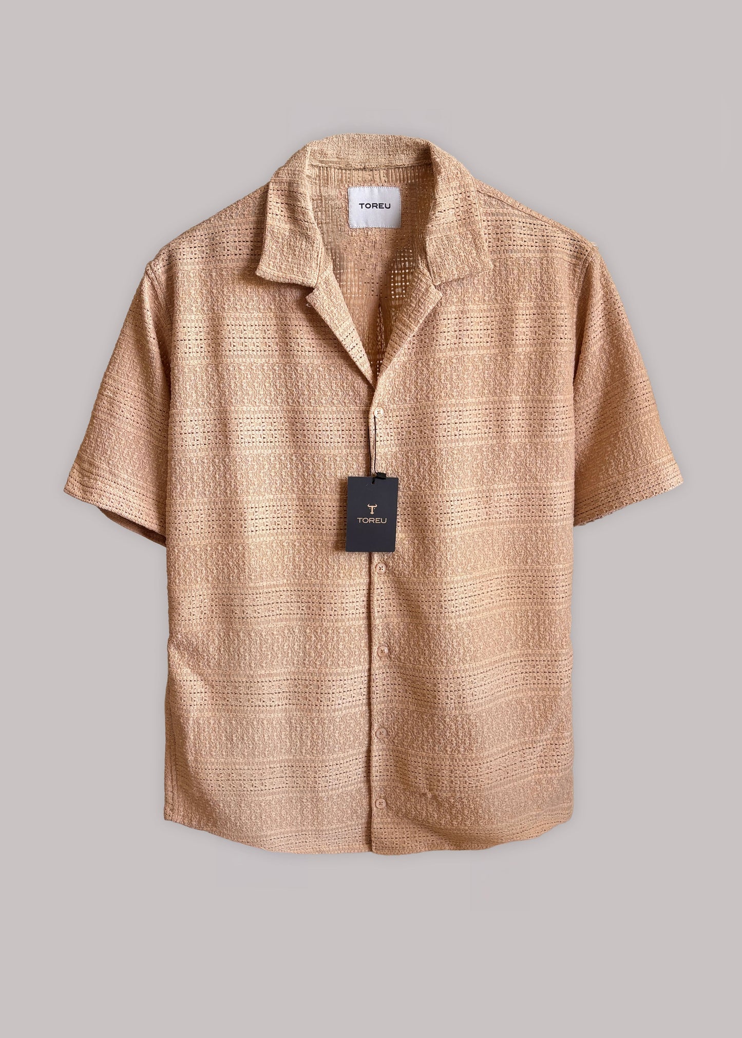 Camisa Ibiza Beige · Mangas Cortas