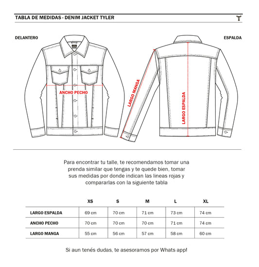 Jacket Tyler Negro Slim Fit Dénim Símil Cuero