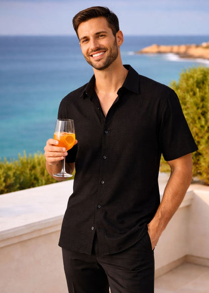 Camisa Ibiza Negro · Mangas Cortas