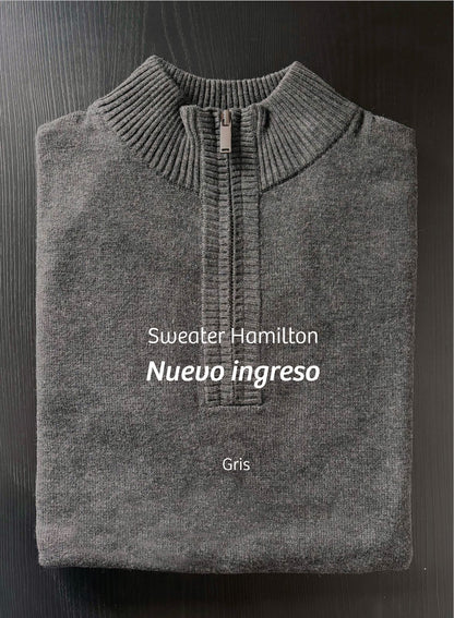Sweater Hamilton Gris· Cuello medio cierre