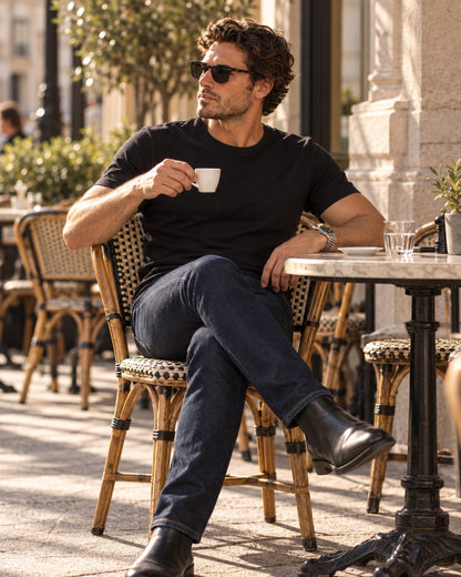 Remera lisa Mylar Negro · Slim Fit