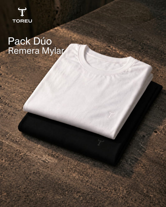 Pack duo Remera Mylar Blanca y Negra