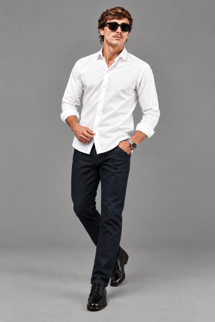 Camisa Cliff Blanco Regular Fit de Algodón