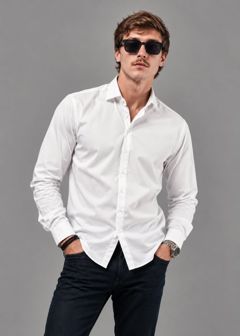 Camisa Cliff Blanco Regular Fit de Algodón