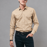 Camisa Cliff Tostado Regular Fit de Algodón