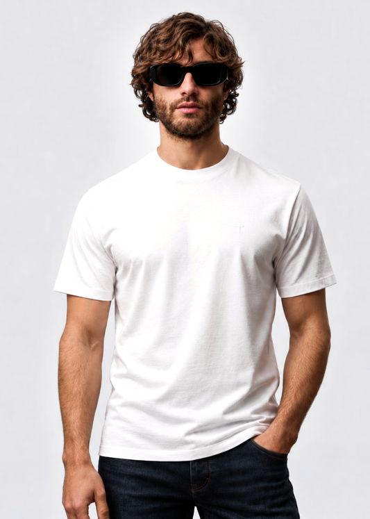 Remera Lisa Mylar Blanco ·Slim Fit