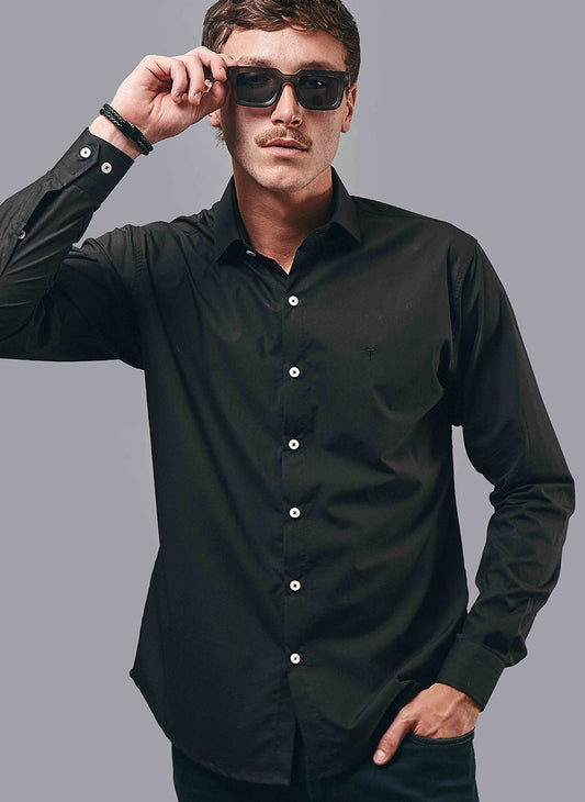 Camisa Cliff Negro . Regular Fit